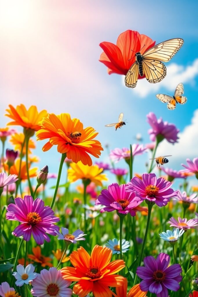Vibrant Spring Garden Full of Blooms – free AI stock image