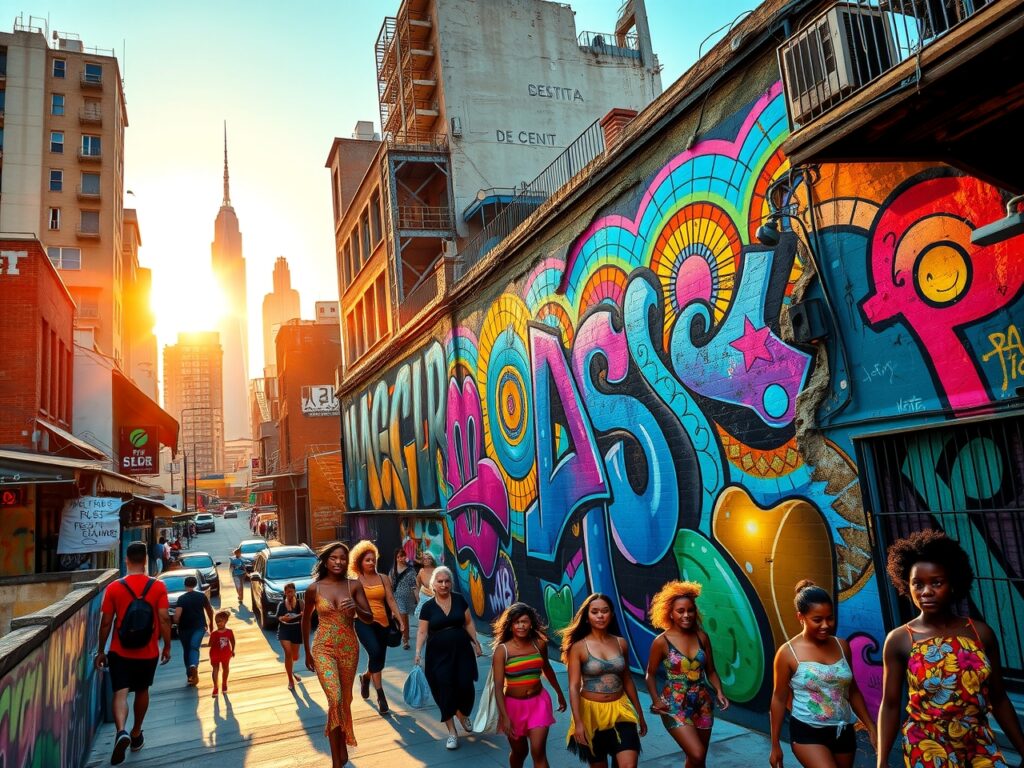 Vibrant Street Art in Urban Neighborhood – free AI stock image