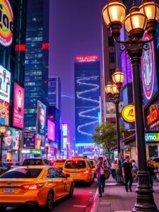 Vibrant Street Life in the City Center – free AI stock image