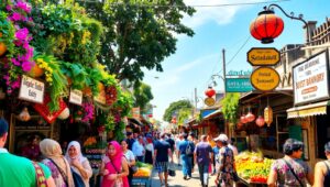 Vibrant Street Market Scene – free AI stock image