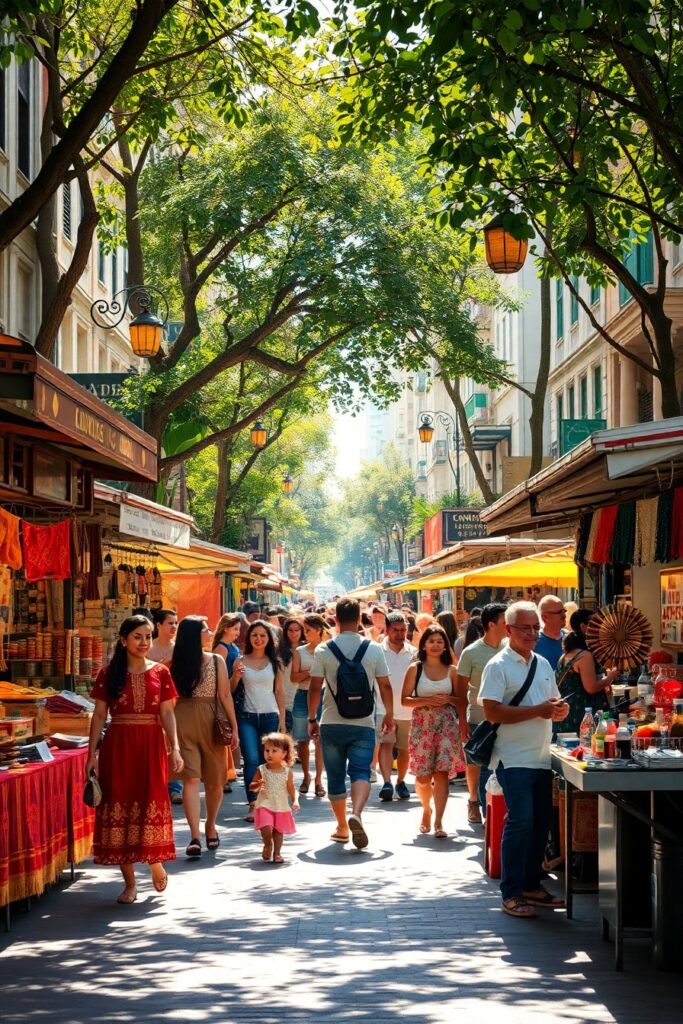 A Vibrant Street Scene with Diverse People – free AI stock image