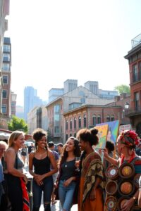 Vibrant Streets Full of Life – free AI stock image