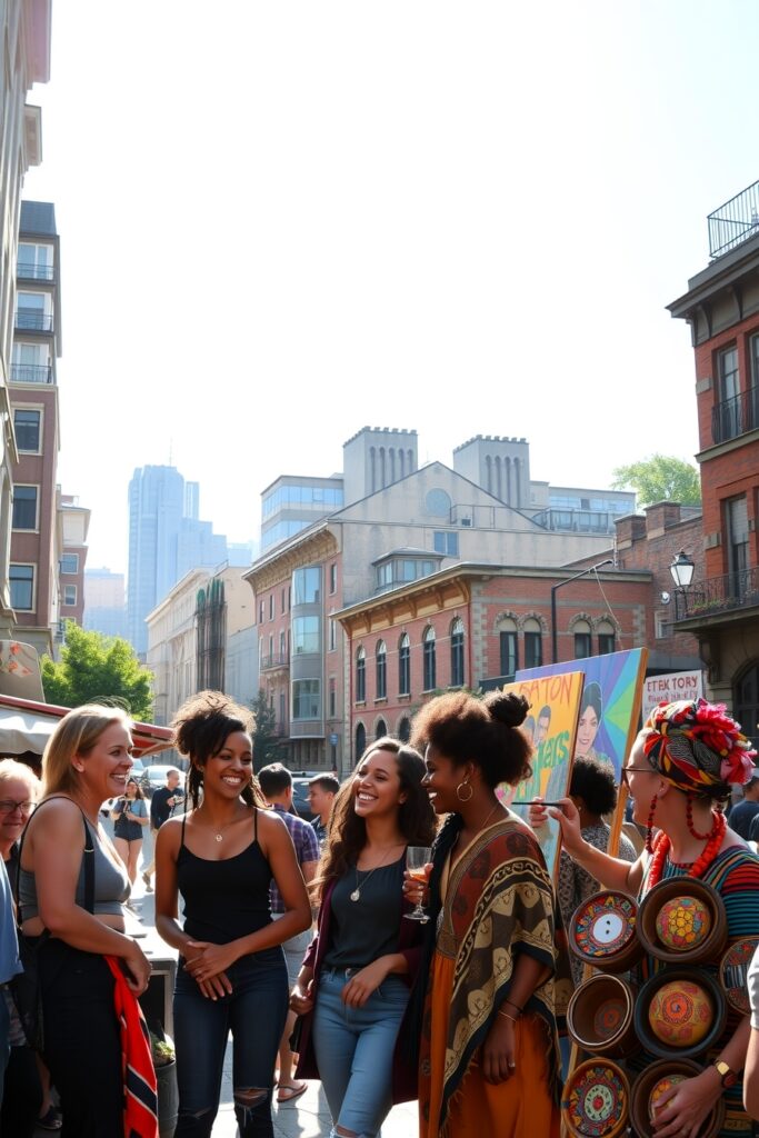 Vibrant Streets Full of Life – free AI stock image