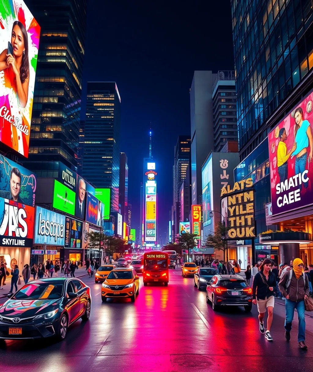 Vibrant Streets of a Modern Cityscape