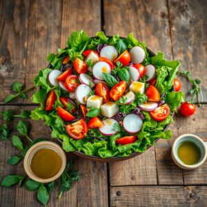 Vibrant Summer Salad with Fresh Vegetables – free AI stock image