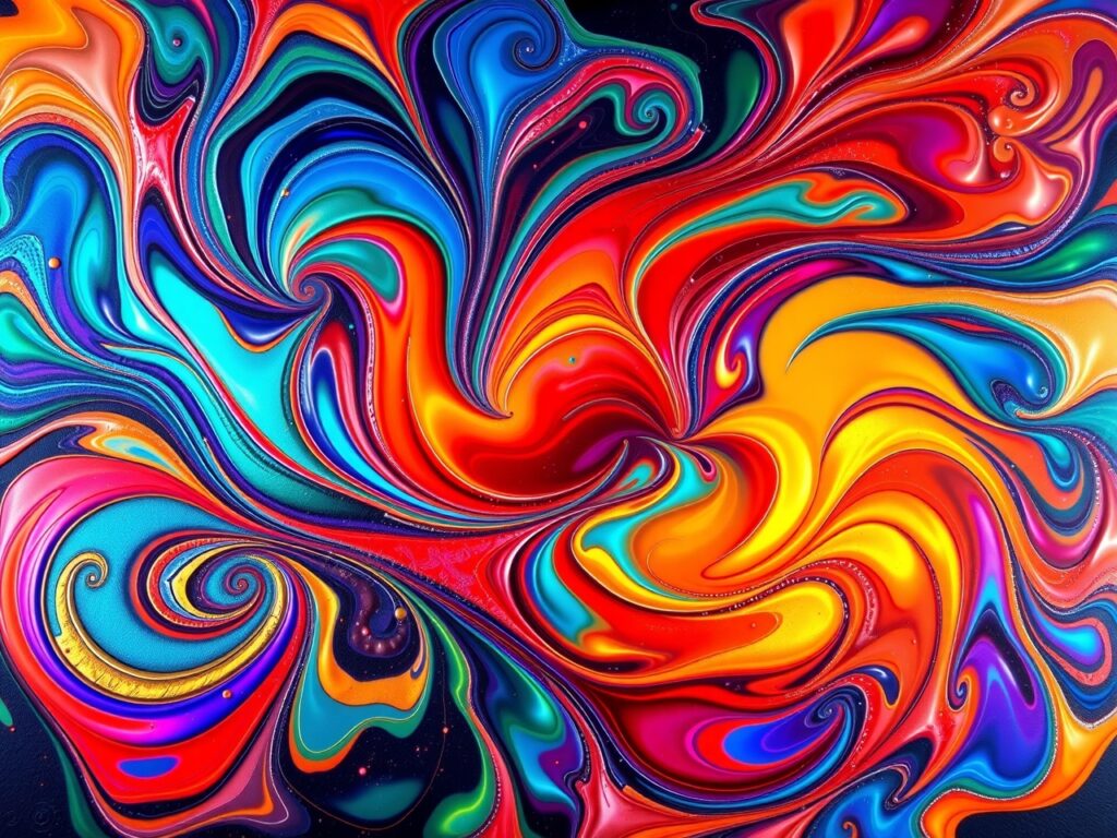 Vibrant Swirl of Colorful Abstract Shapes – free AI stock image