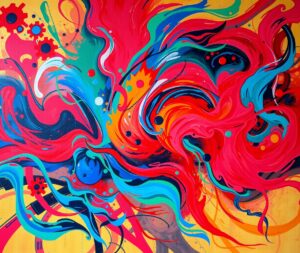 Vibrant Swirls of Colorful Abstraction – free AI stock image