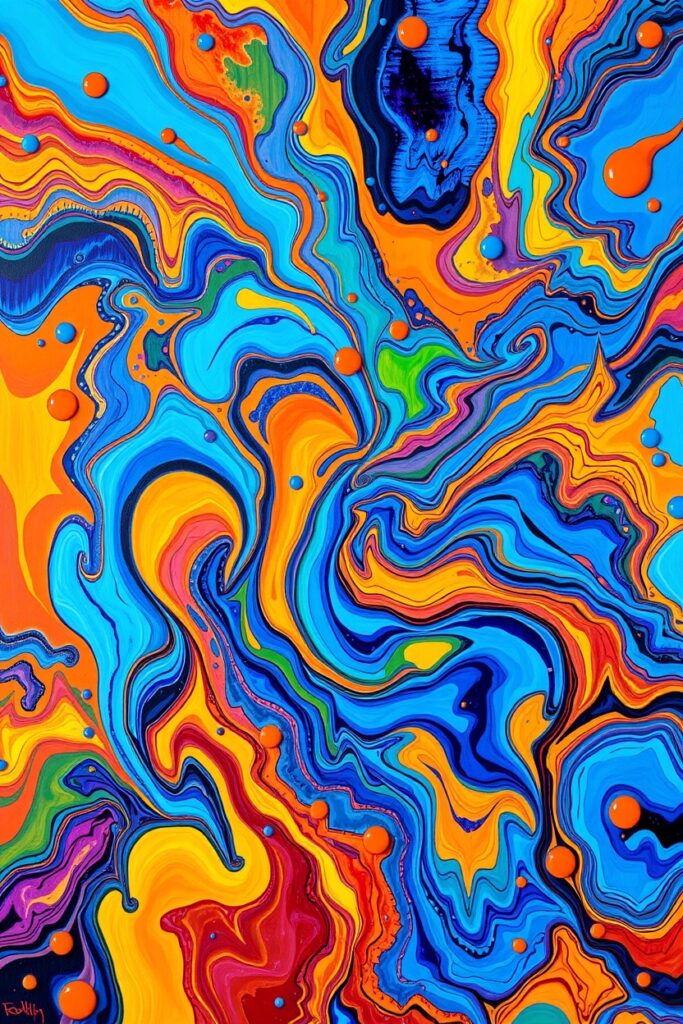 Vibrant Swirls of Abstract Emotion – free AI stock image