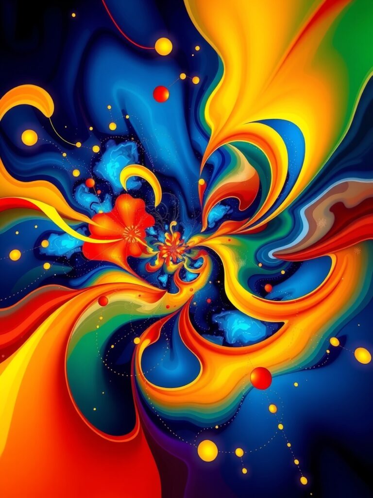 Vibrant Swirls of Color and Emotion – free AI stock image