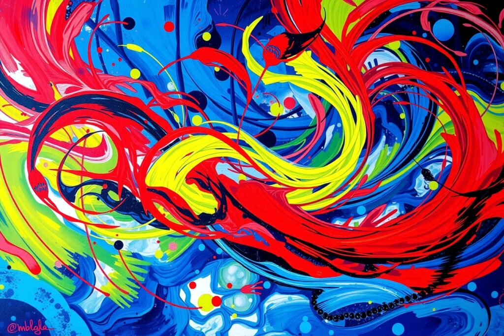 Vibrant Swirls of Color and Energy – free AI stock image