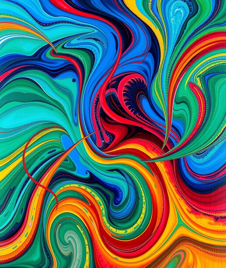 Vibrant Swirls of Color and Form – free AI stock image