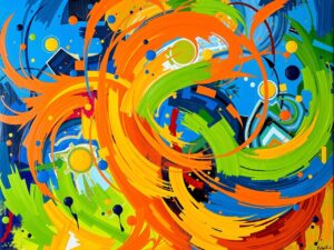 Vibrant Swirls of Color and Form – free AI stock image