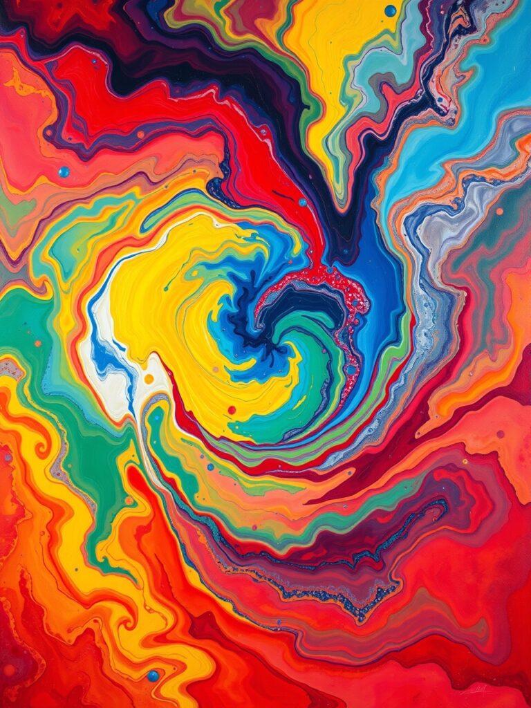Vibrant Swirls of Color and Form – free AI stock image