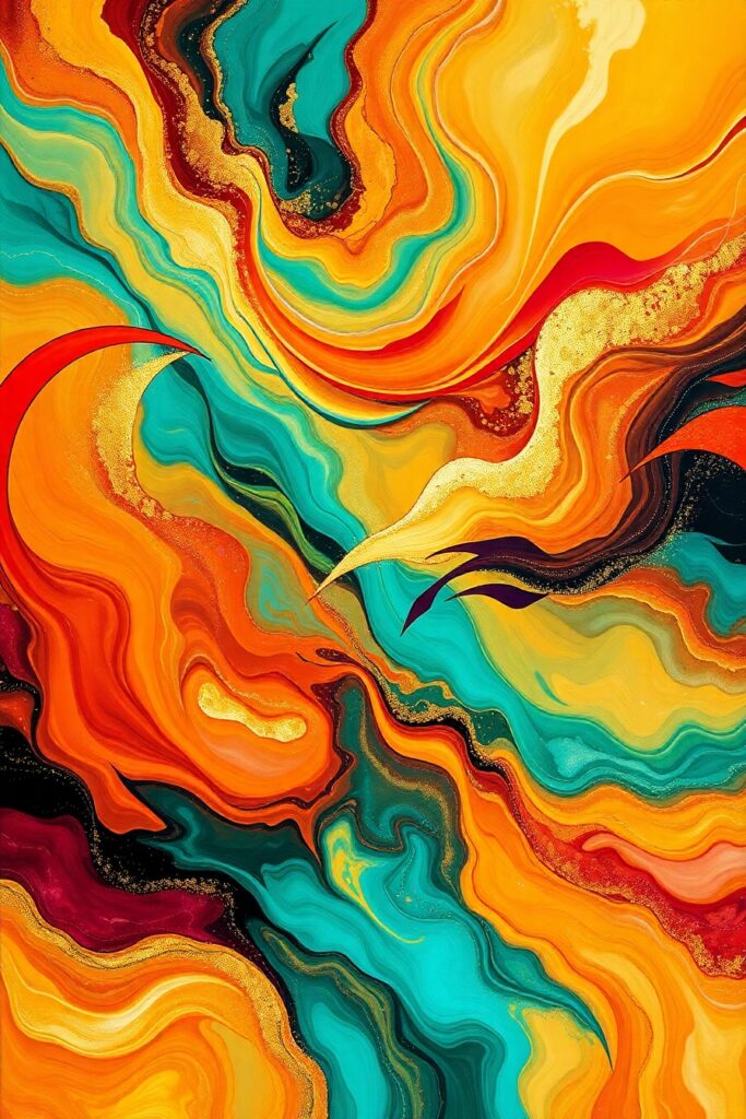 Vibrant Swirls of Color and Light – free AI stock image