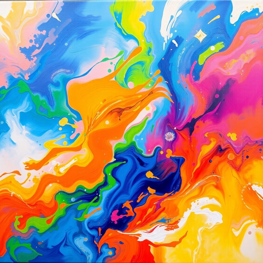 Vibrant Swirls of Color and Light – free AI stock image