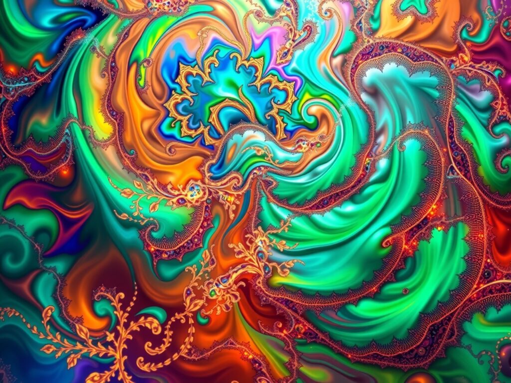 Vibrant Swirls of Color and Light – free AI stock image