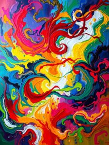Vibrant Swirls of Color and Light – free AI stock image