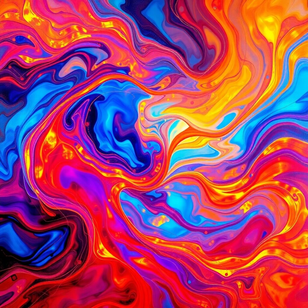 Vibrant Swirls of Color and Light – free AI stock image