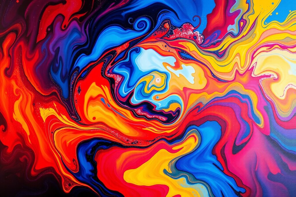 Vibrant Swirls of Color and Light – free AI stock image