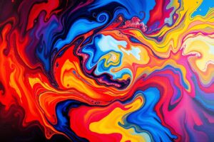 Vibrant Swirls of Color and Light – free AI stock image