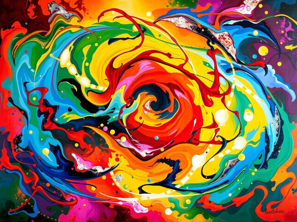 Vibrant Swirls of Color and Light – free AI stock image