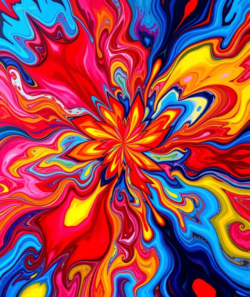 Vibrant Swirls of Color and Light – free AI stock image