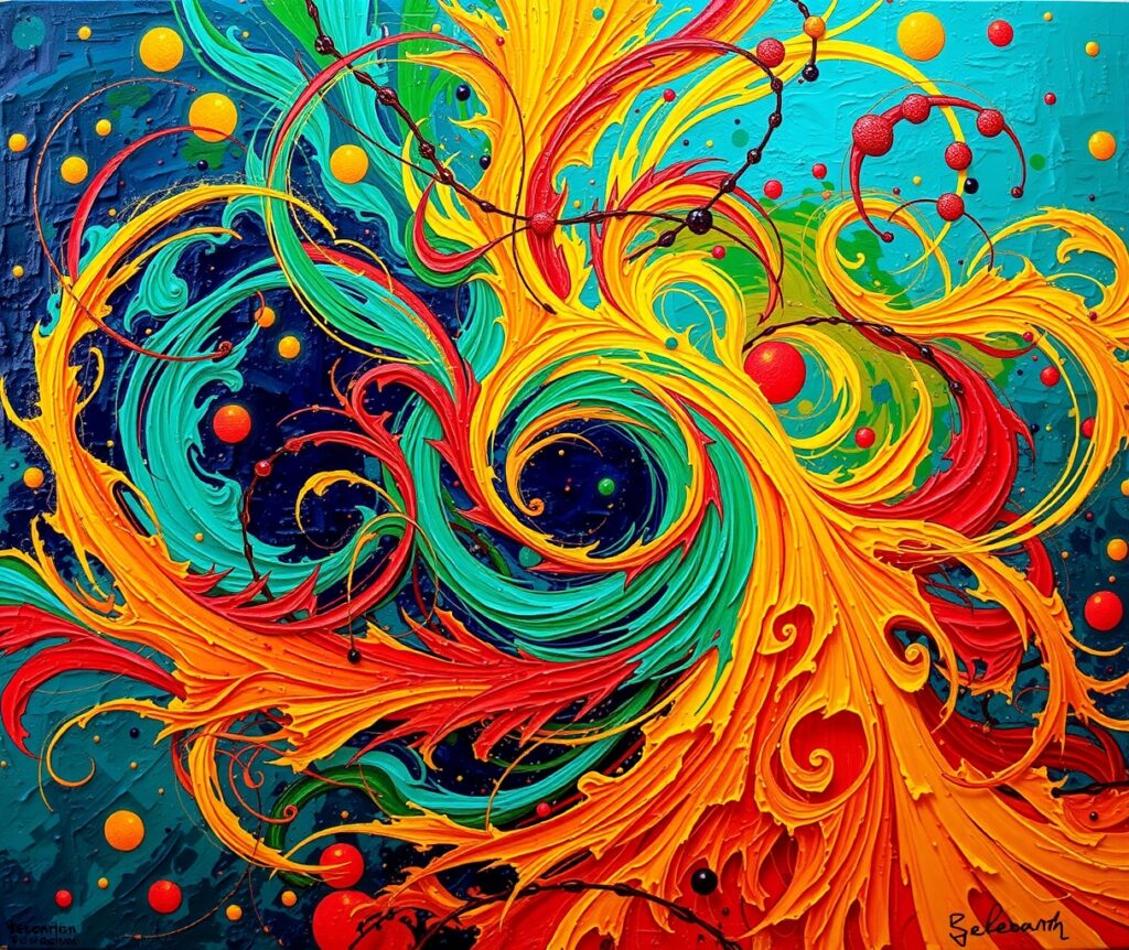 Vibrant Swirls of Color and Light – free AI stock image