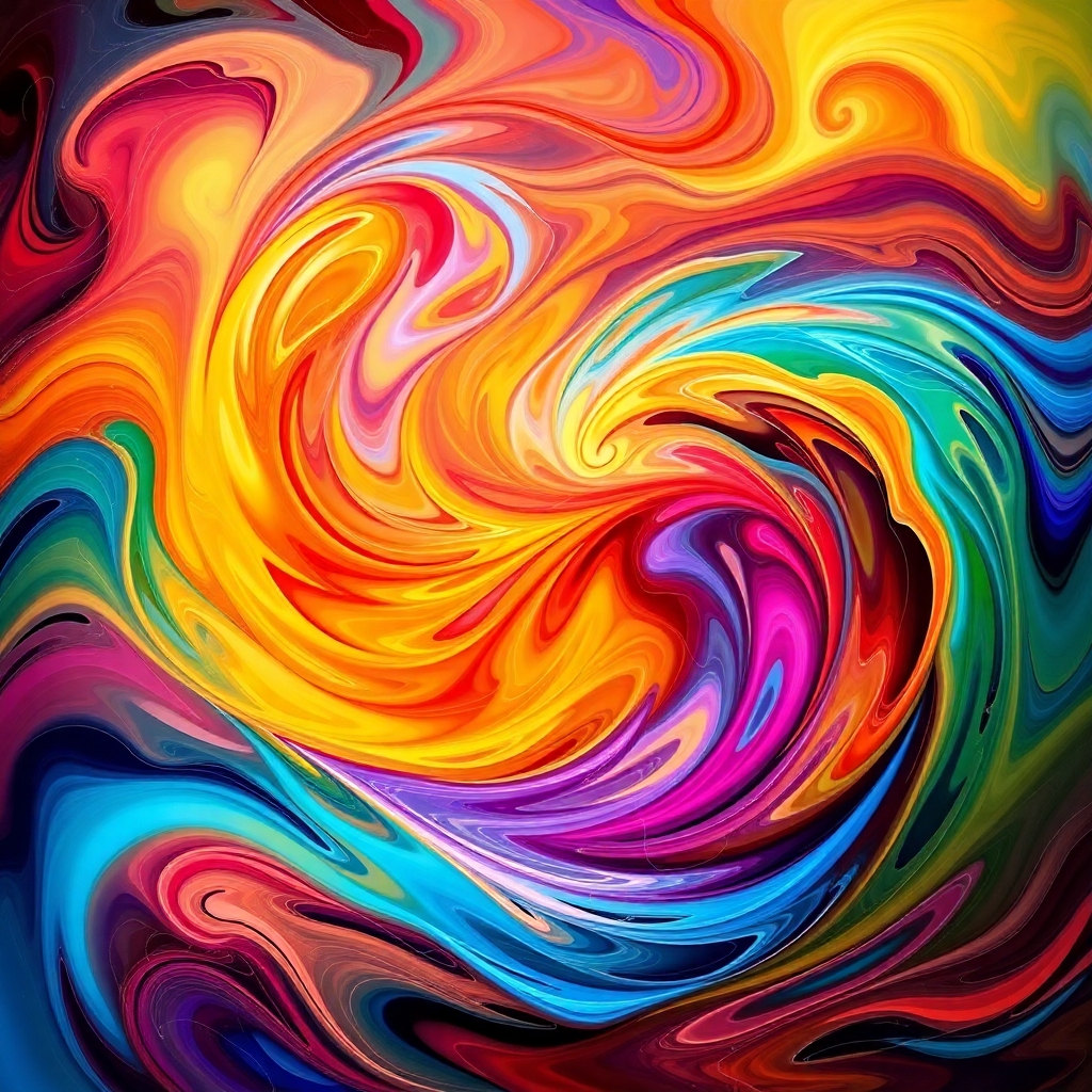 Vibrant Swirls of Color and Light – free AI stock image