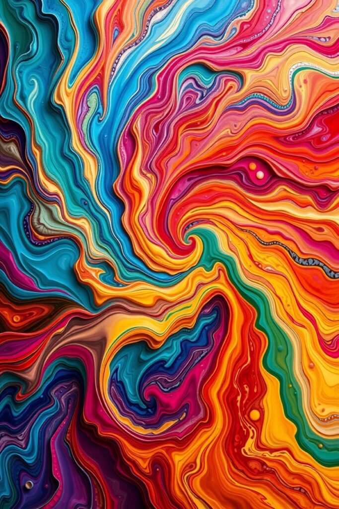 Vibrant Swirls of Color and Motion – free AI stock image