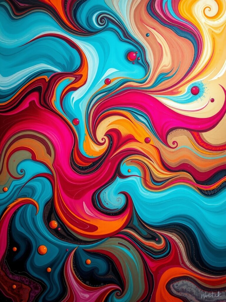 Vibrant Swirls of Color in Abstract Form – free AI stock image