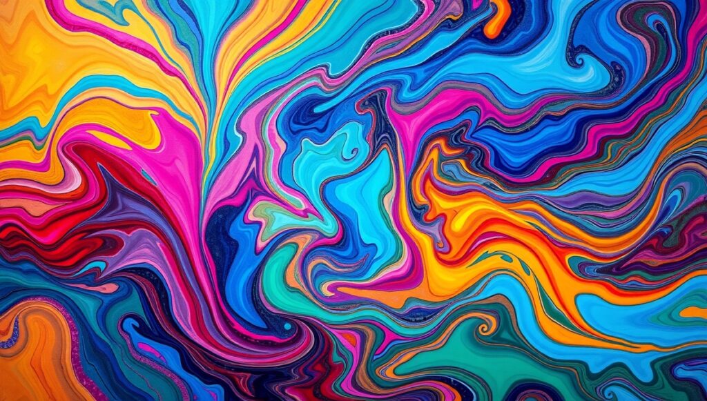 Vibrant Swirls of Color in Abstract Form – free AI stock image