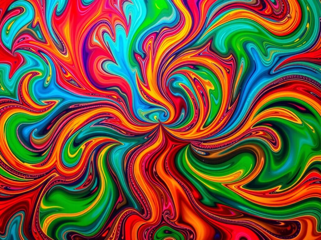 Vibrant Swirls of Color in Motion – free AI stock image