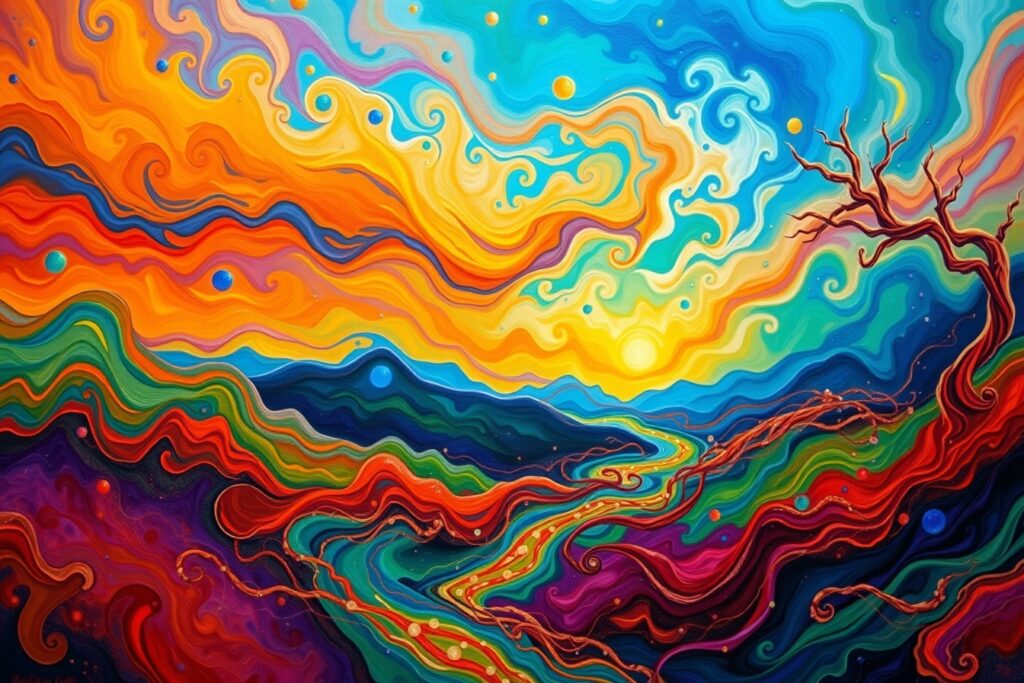 Vibrant Swirls of Color in Nature – free AI stock image
