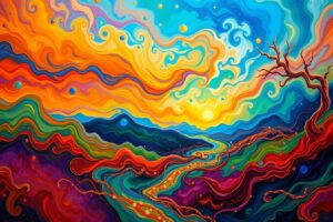 Vibrant Swirls of Color in Nature – free AI stock image