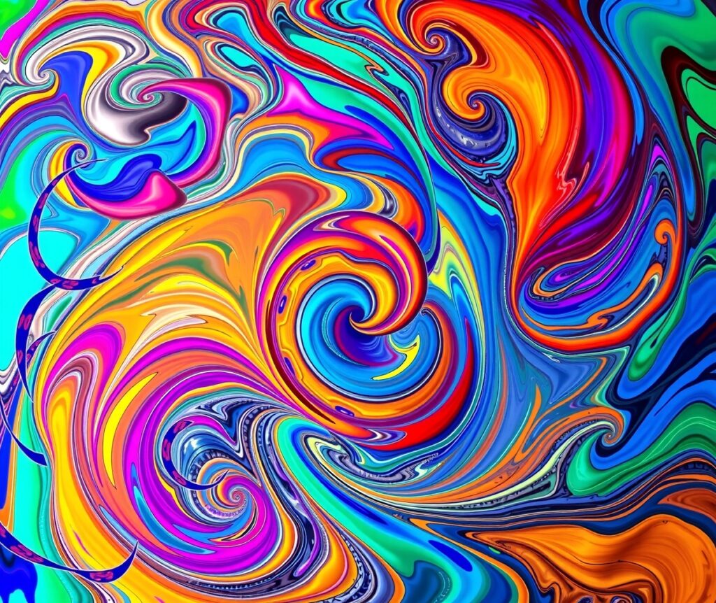 Vibrant Swirls of Colorful Abstract Patterns – free AI stock image