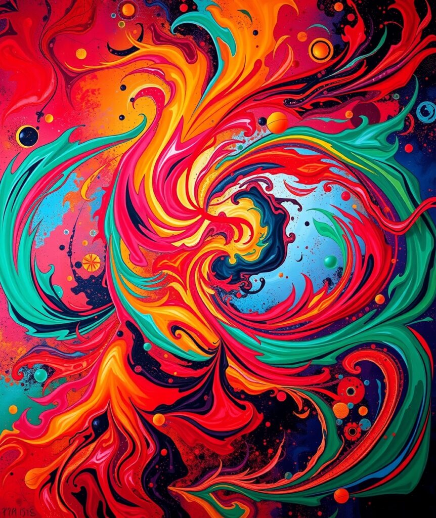Vibrant Swirls of Colorful Abstract Patterns – free AI stock image