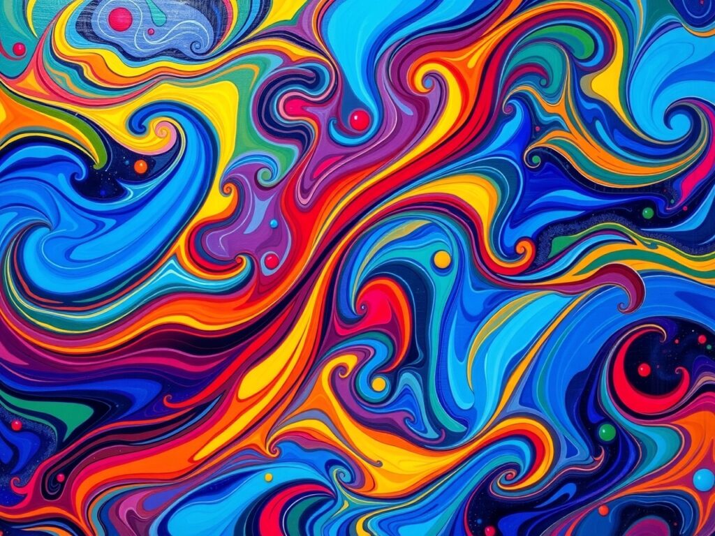 Vibrant Swirls of Colorful Abstract Patterns – free AI stock image