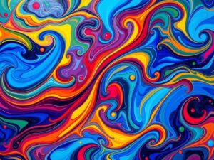 Vibrant Swirls of Colorful Abstract Patterns – free AI stock image