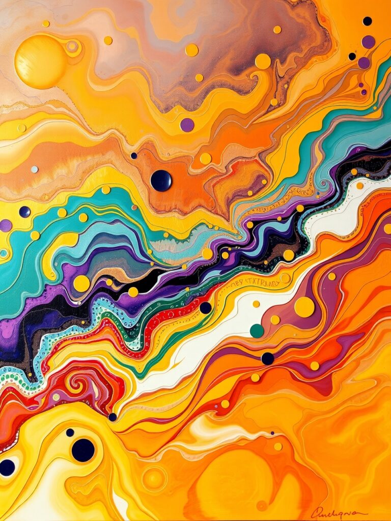 Vibrant Swirls of Colorful Abstraction – free AI stock image