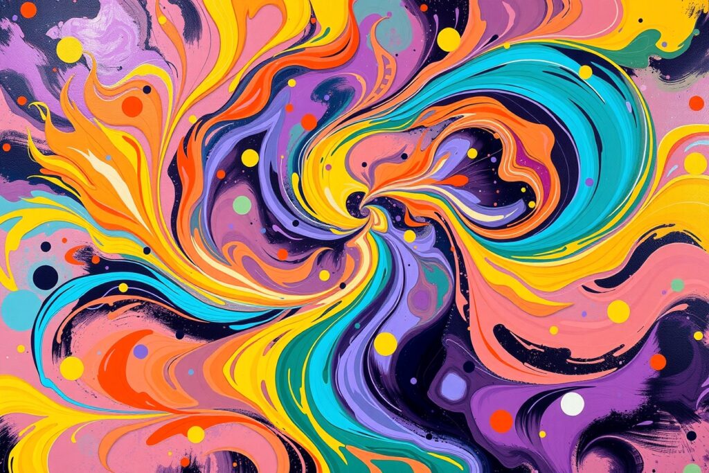 Vibrant Swirls of Colorful Abstraction – free AI stock image