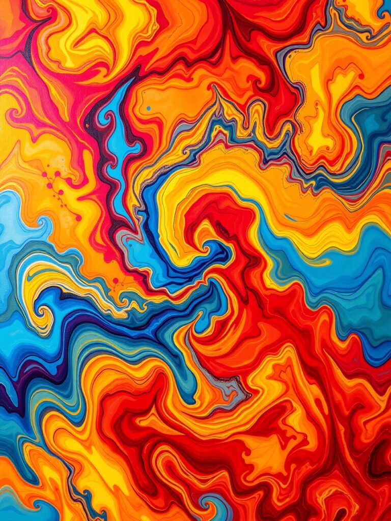 Vibrant Swirls of Colorful Abstraction – free AI stock image