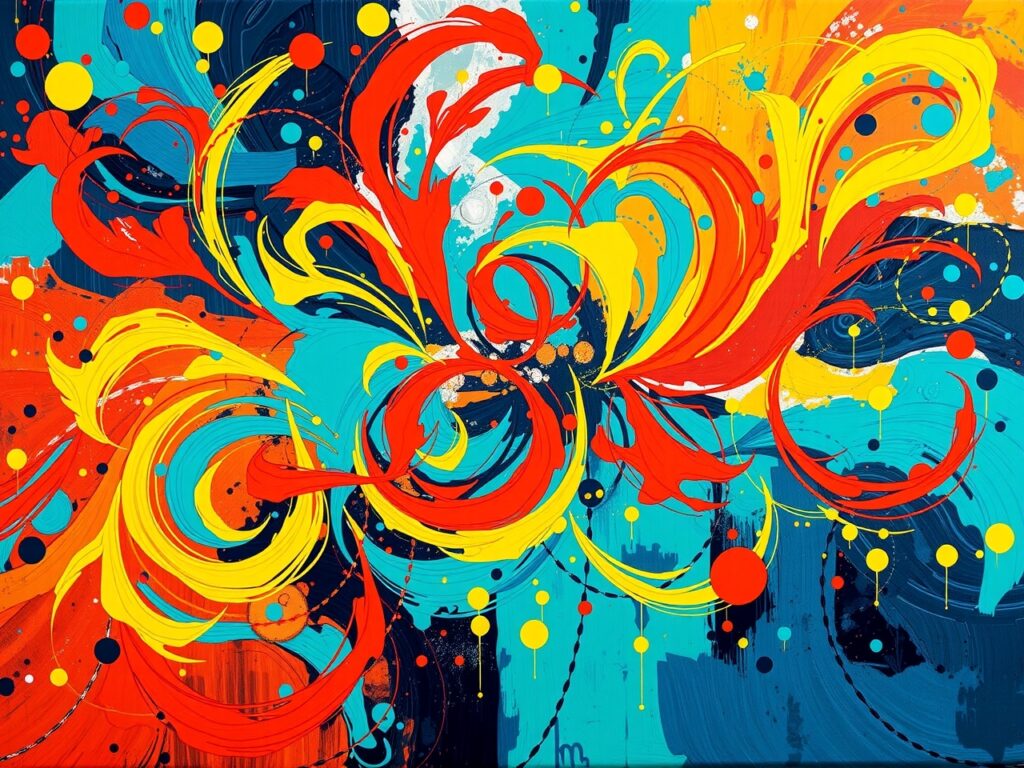 Vibrant Swirls of Colorful Abstraction – free AI stock image