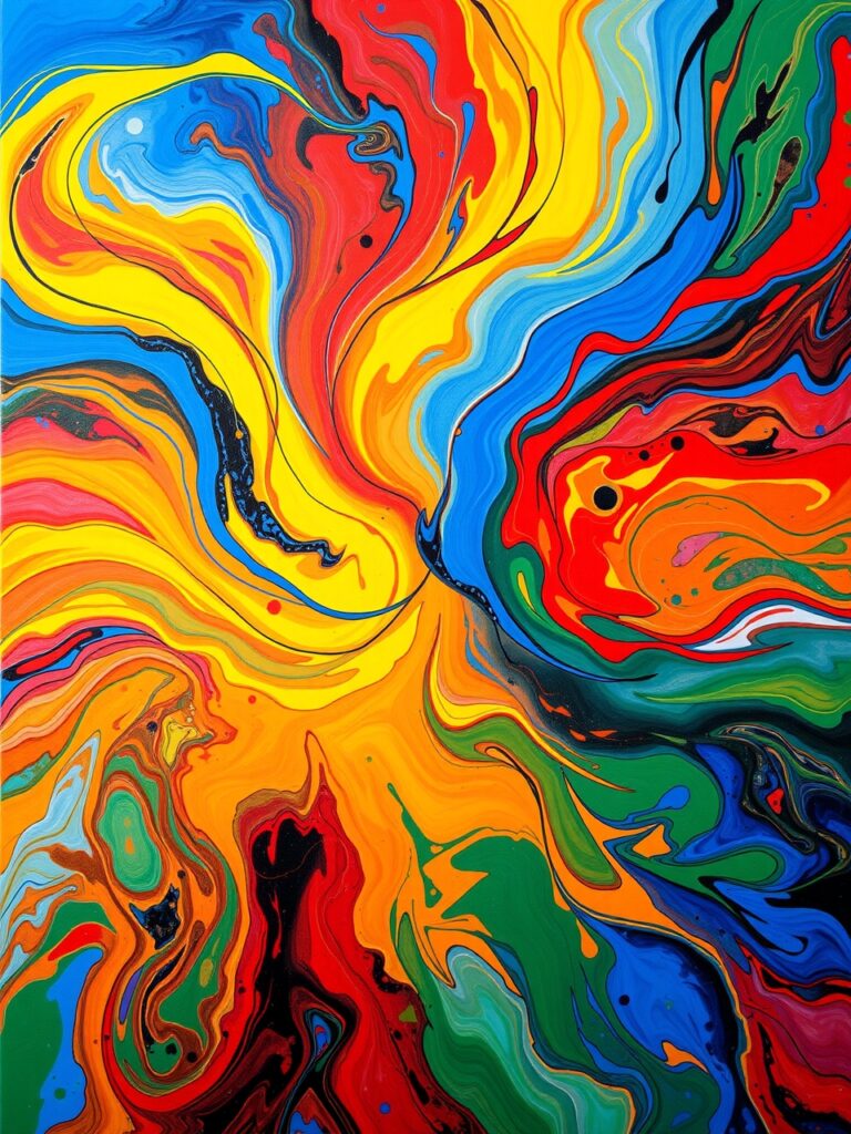 Vibrant Swirls of Colorful Abstraction – free AI stock image