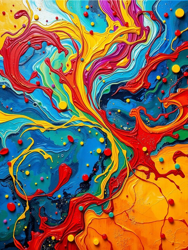 Vibrant Swirls of Colorful Abstraction – free AI stock image