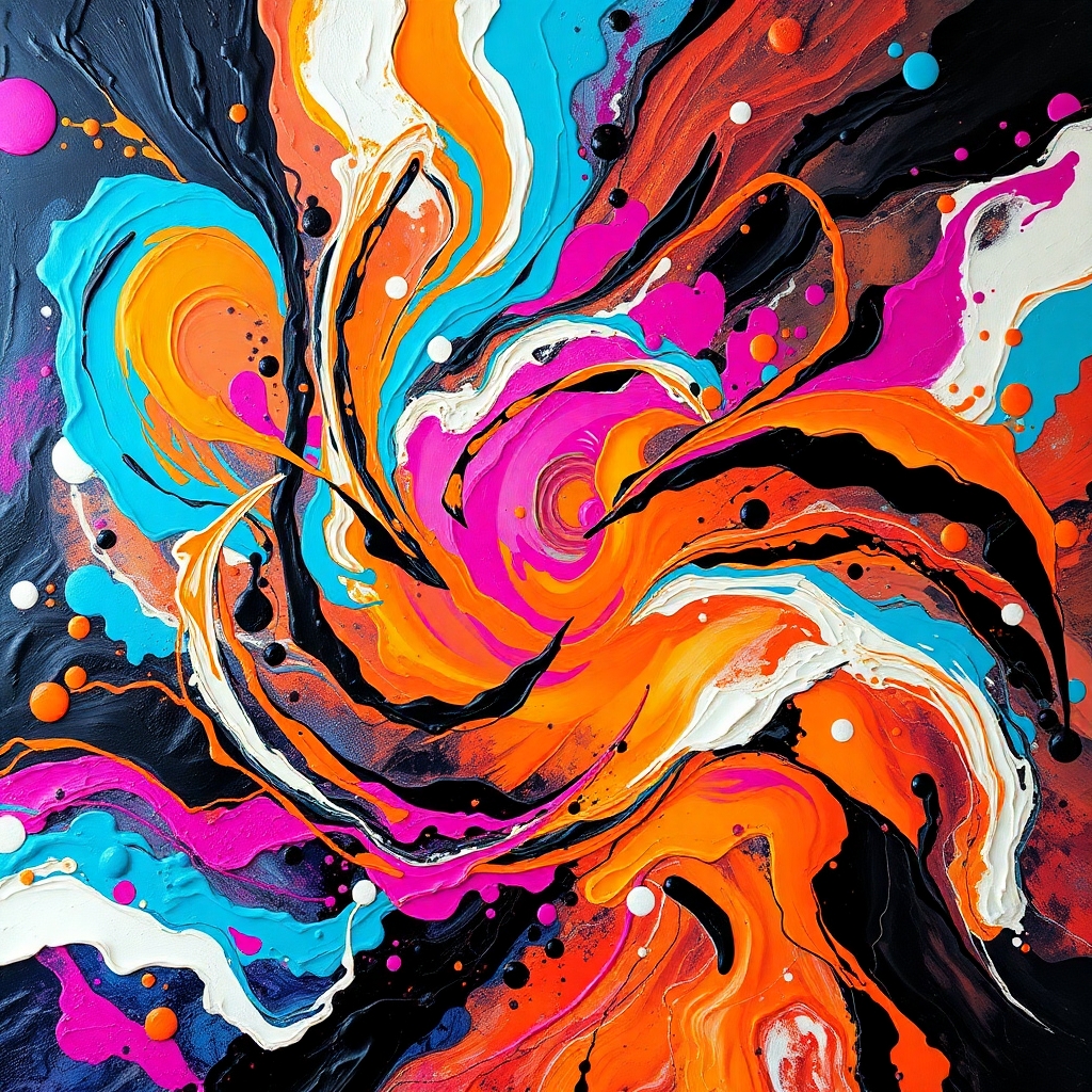 Vibrant Swirls of Colorful Abstraction – free AI stock image
