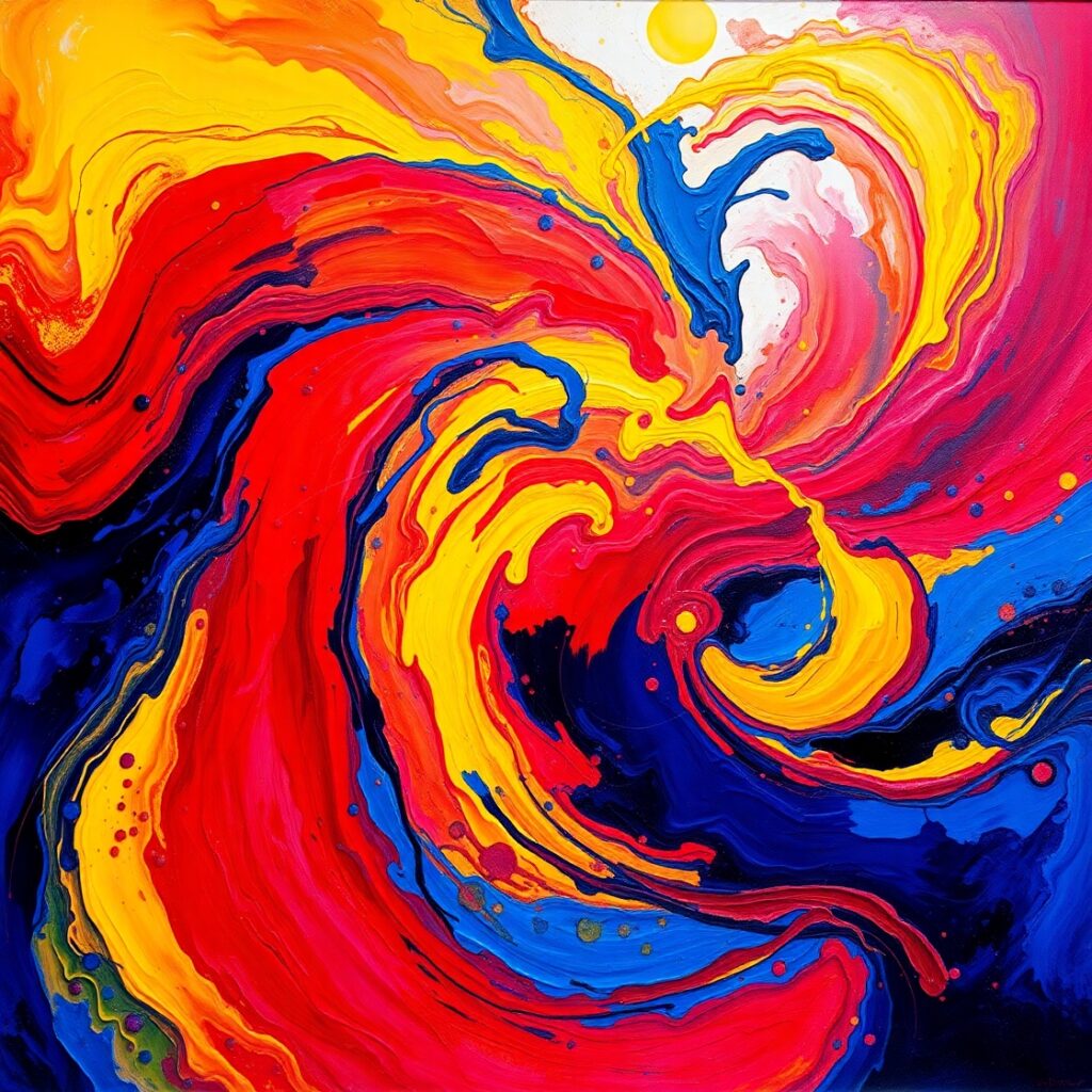 Vibrant Swirls of Colorful Abstraction – free AI stock image
