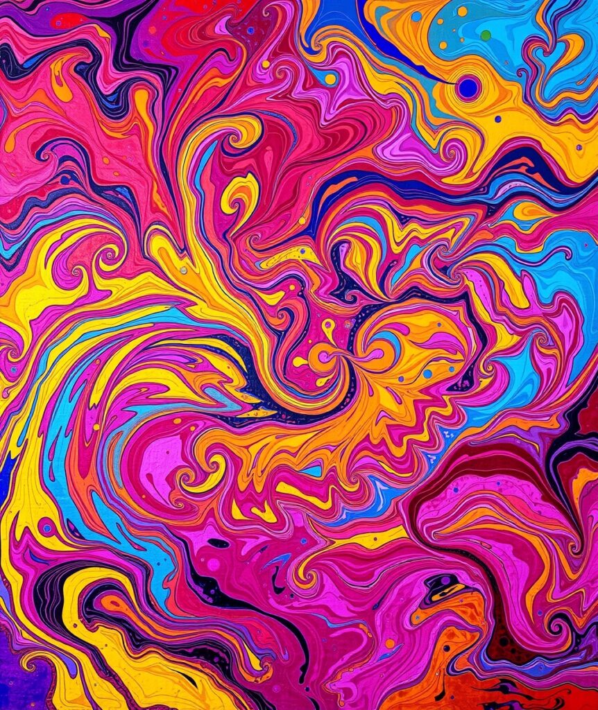 Vibrant Swirls of Colorful Abstraction – free AI stock image