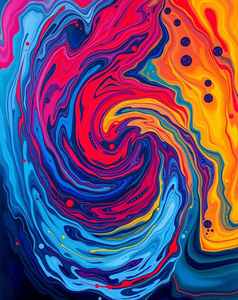 Vibrant Swirls of Colorful Abstraction – free AI stock image