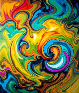 Vibrant Swirls of Colorful Abstraction – free AI stock image