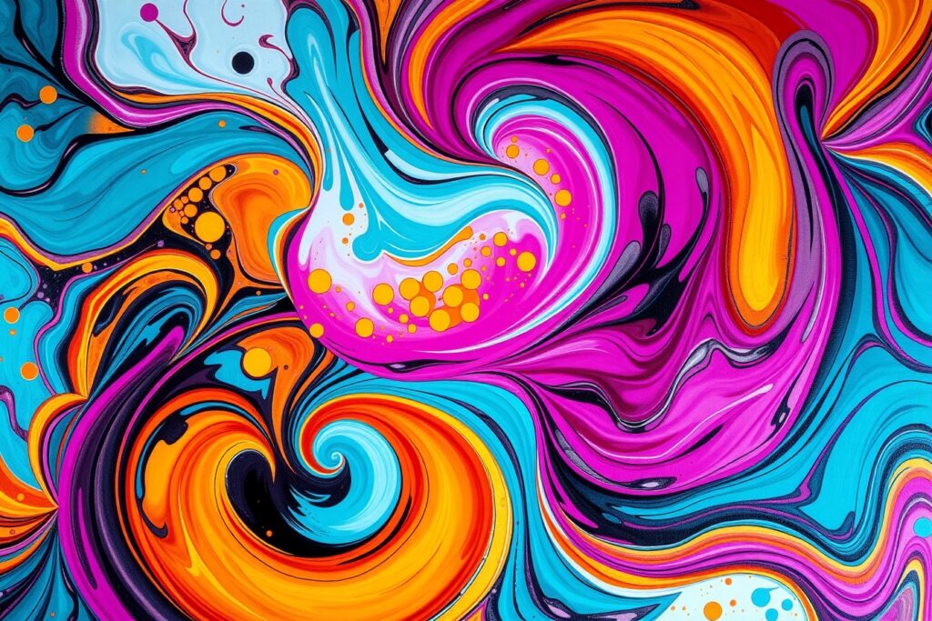 Vibrant Swirls of Colorful Abstraction – free AI stock image